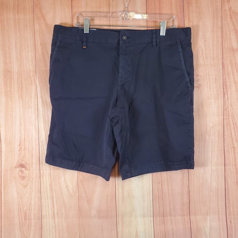 Hugo Boss Mens Chino Shorts 38 Blue Sky Captain Cotton Twill Slim Fit Pockets